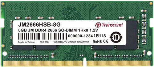 Transcend JetRam 8GB DDR4 PC4-21300 2666Mhz SO-DIMM CL19 1.2V Transcend JetRam 8GB DDR4 PC4-21300 2666Mhz SO-DIMM CL19 1.2V
